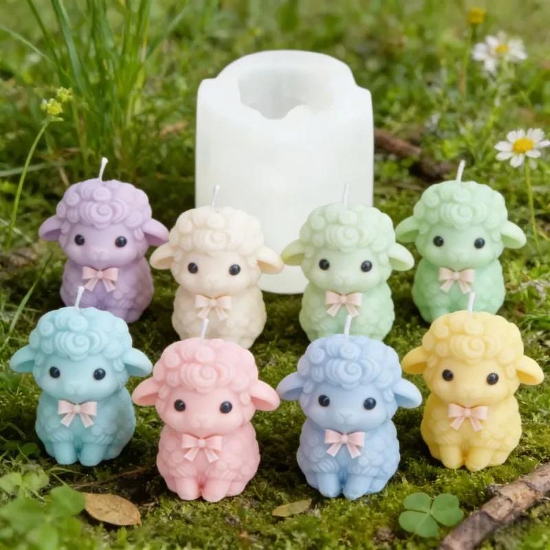 Latest Models 3D Fluffy Sheep Silicone Mold Cute Lamb for Sheep Candle Soap Resin Plaster DIY Aromatherapy Craft  Lovely