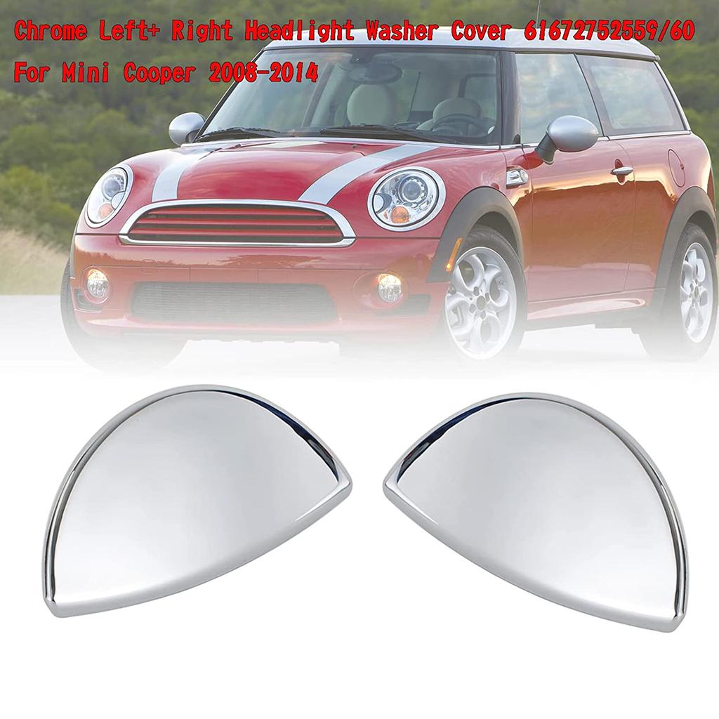 Chrome Left / Right Headlight Washer Cover Replace 61672752559 61672752560 for R55 / R55 S Clubman R56 / R56 S Hatchback
