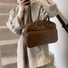 Damen Handtaschen mit großem Fassungsvermögen Herbst Winter Freizeit Reise Weinrot Schulter Retro Leder Reisetaschen
