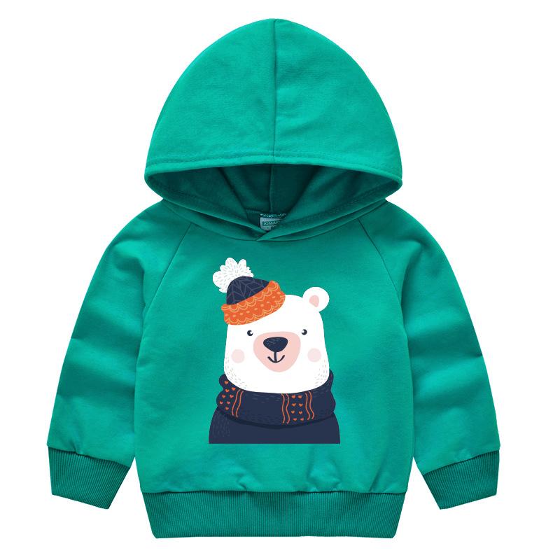 Frühling und Herbst Kindermode Kapuzenpullover Jungen und Mädchen Cartoon Druck Pullover Langarm Tops