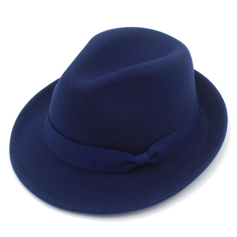 Autumn and winter fashion versatile top hat hot British style jazz hat retro wool felt gentleman's hat