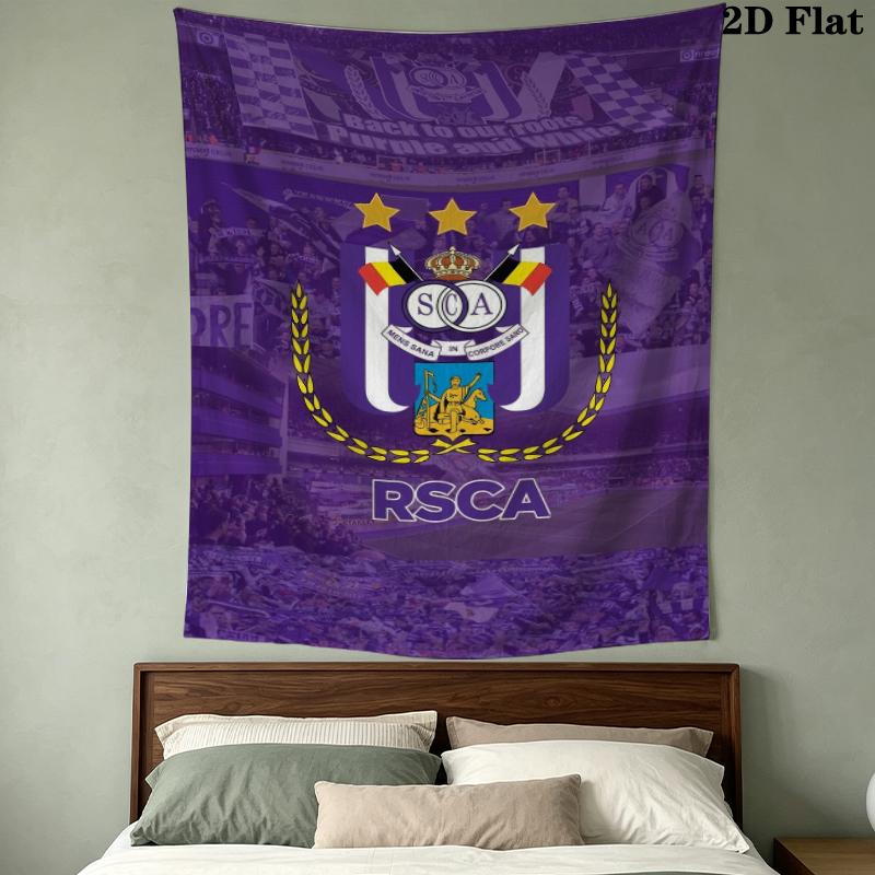 Rsc Anderlecht Wall Tapestry Aesthetic Wall Hanging Printed Fabric Blanket Decorative Tapestries For Bedroom Living Room Home Decor