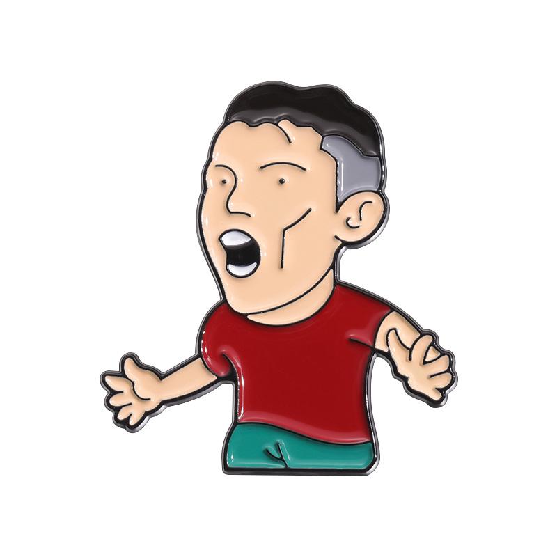 Brazil World Cup Football Star Metal Brooch - Cartoon Athlete Character Series