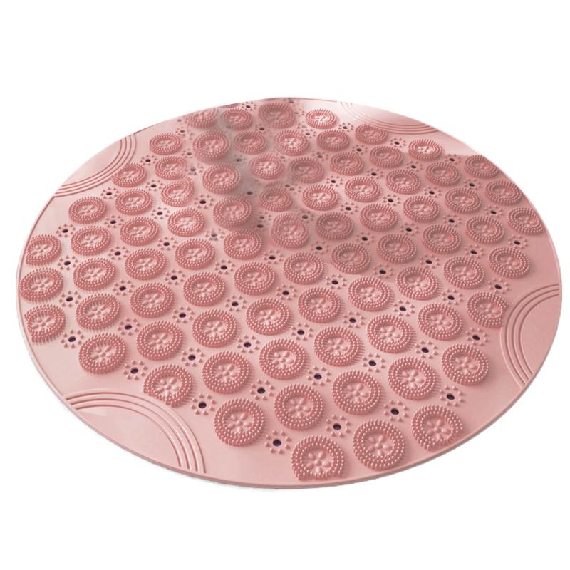 Duschmatte Badematte, Runde Antirutsch-Oberfläche Mit Saugnäpfen und Abflusslöchern