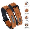 Personalized Name Paw Dog Collar PU Leather Dog Collars Soft Padded Pet Puppy Necklace Free Engraving for Small Large Dogs S-XL