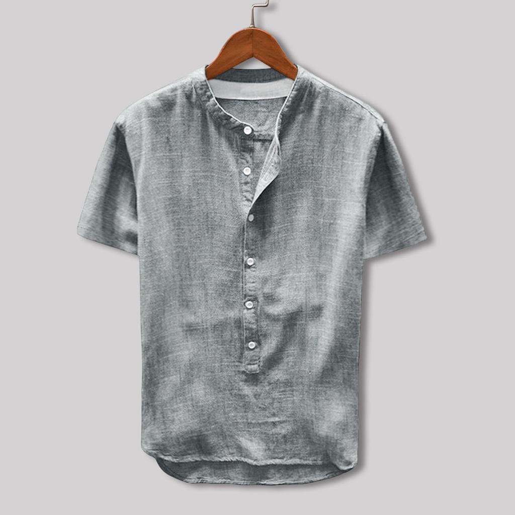 Designer Spring Summer Men's Casual Printed Long Sleeve Shirts Loose Stand Collar Shirts