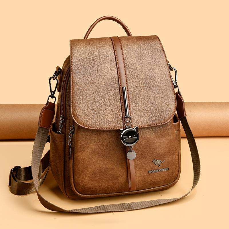 PU Backpack Women's Lightweight Backpack Multi-functional Shoulder Bag