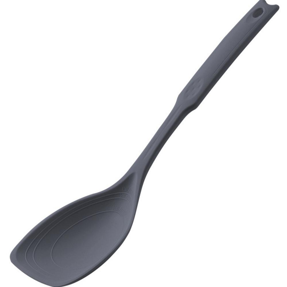 1Pc Silicone Spoon Spatula Heat Resistant Cooking Soup Spoon Nonstick Baking Scraper Stirring Scooping Salad Mixing Spoon