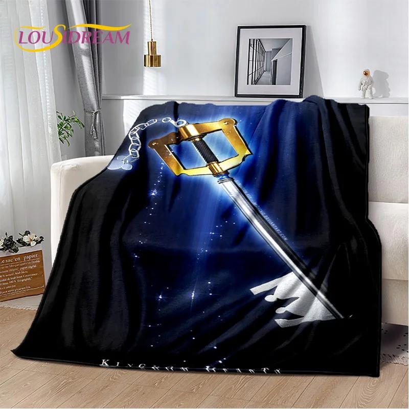 Cartoon Kingdom Hearts Spiele 3D Weiche Flanelldecke für Betten Schlafzimmer Sofa Picknick, Überwurfdecke zum Zudecken im Freien Freizeit Geschenk
