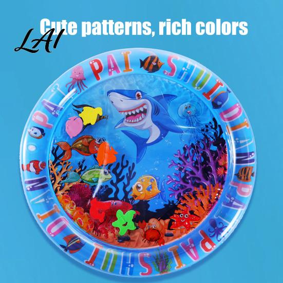 Stable Tummy Time Floor Mat Inflatable Splash Pad for Toddlers Thickened PVC Outdoor Water Sprinkler Play Soft Textured Babies Safe Sensory