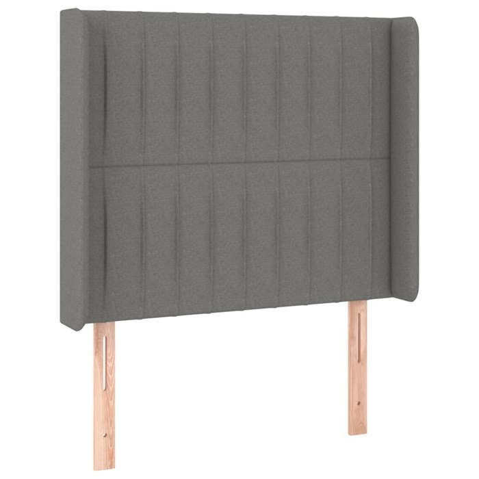 VidaXL Tête de Lit à LED Meuble de Chambre à Coucher Accessoire de Lit Simple Tête de Cadre de Lit Intérieur Gris Foncé 3124261