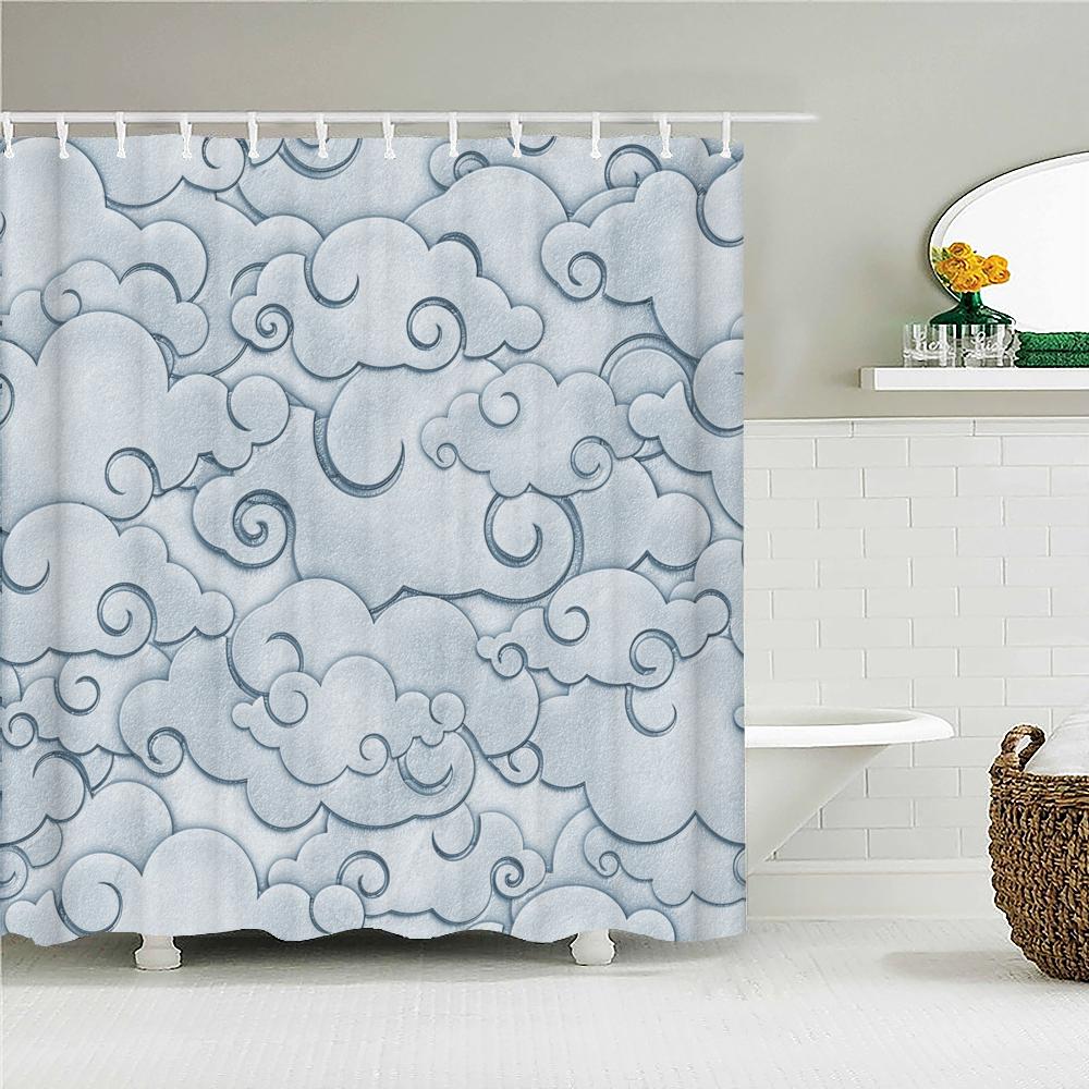 

Японская шторка для душа 3d живопись тушью Занавеска для ванной Водонепроницаемая с крючками 180*240СМ Шторка для душа Полиэстеровая ткань W90xH180cm