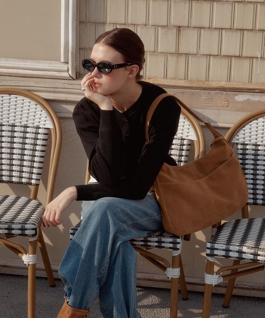 Anoetic Anc Suede Hobo Bag_Camel