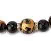 Ishiki 4A Gold Carved Dragon Onyx 20mm Necklace with Natural Tiger Eye Stones (16mm) Good luck with money, career, and wealth. Includes original