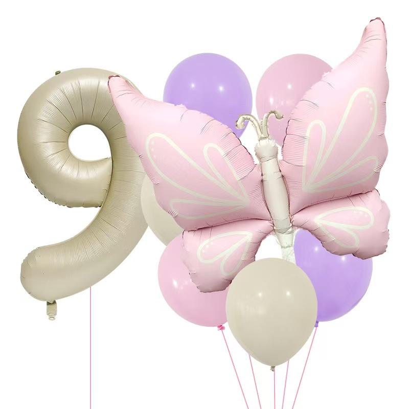 Butterfly Theme 40  White Number Balloon for Children s Birthday Party Decoration