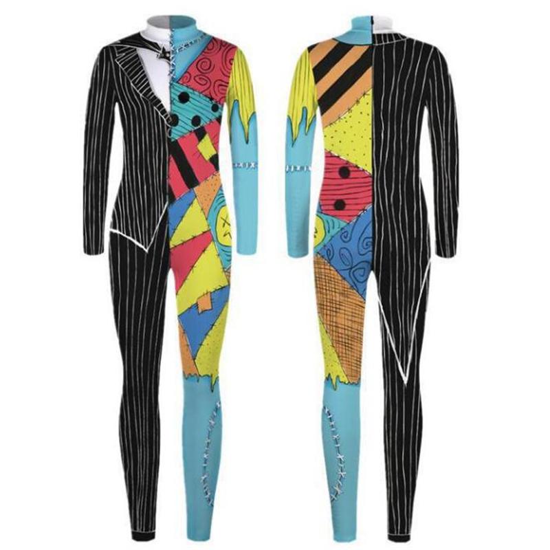 Nightmare Christmas Sally Cosplay Costumes Sets Disguise Jumpsuits Carnival Party Zenti Bodysuit Oufits