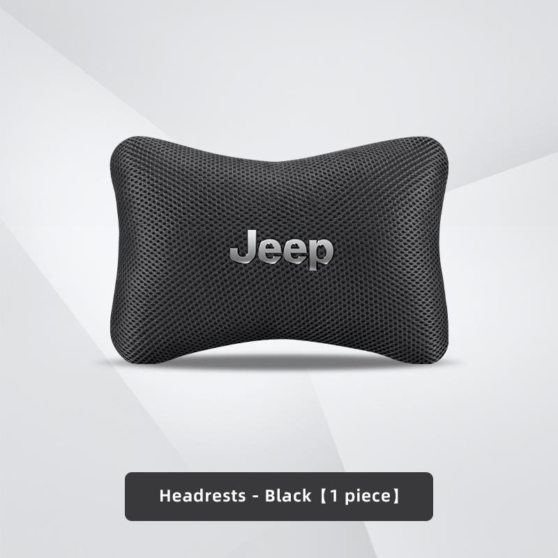 Car Headrest Breathable Ice Silk Neck Pillow Lumbar Back Cushion For Jeep Grand Cherokee Wrangler JK Gladiator Compass Renegade