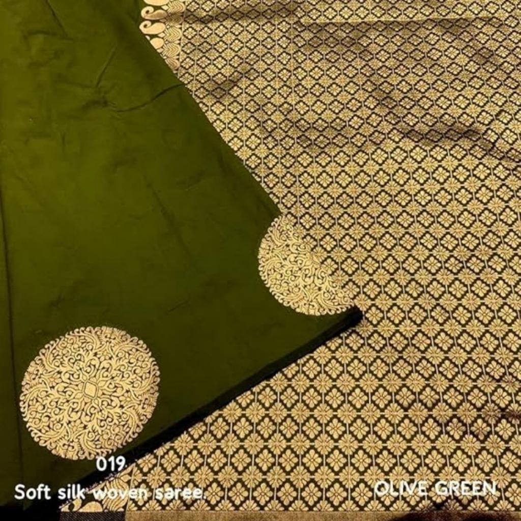 Шелковое сари Канджеварам, Kanjivaram Silk Saree for Wedding (Mehendi), C J Enterprise