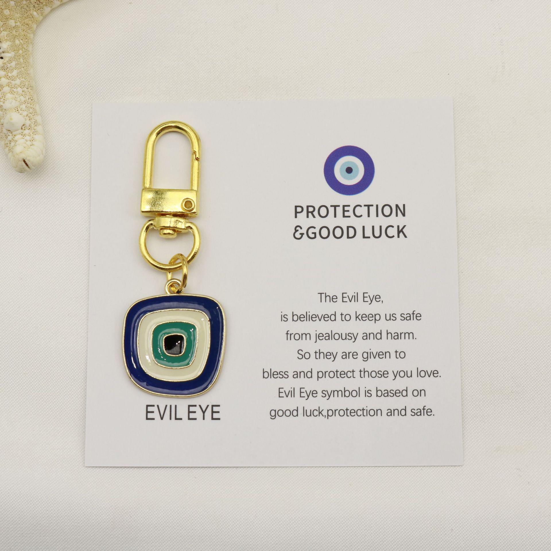 Blue Evil Eye  Good Luck  Keychain Pendant Card синий