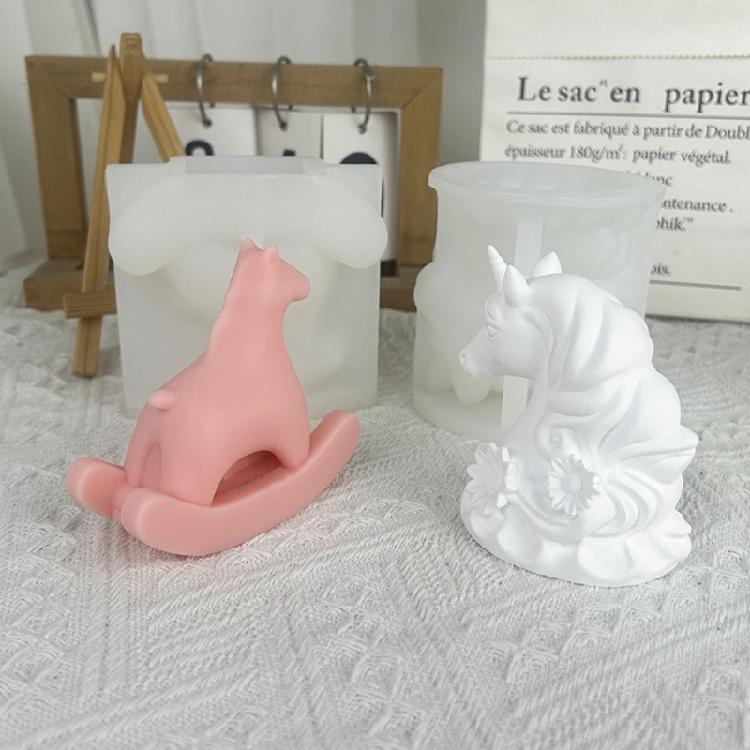 Horse Shape Silicone Molds for Handmade Candle Soap Easy Demolding Multipurpose Animal Silicone Mould for Resin Casting