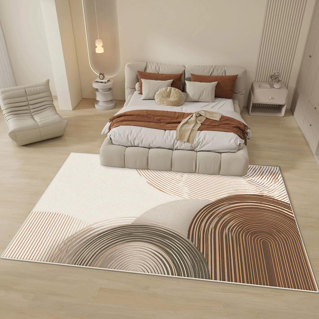 Moderní abstraktní koberec pro ložnici, k posteli, domácí dekorace, do obývacího pokoje, velké koberce, do obývacího pokoje, chlupatý, měkký, protiskluzová podložka pod nohy