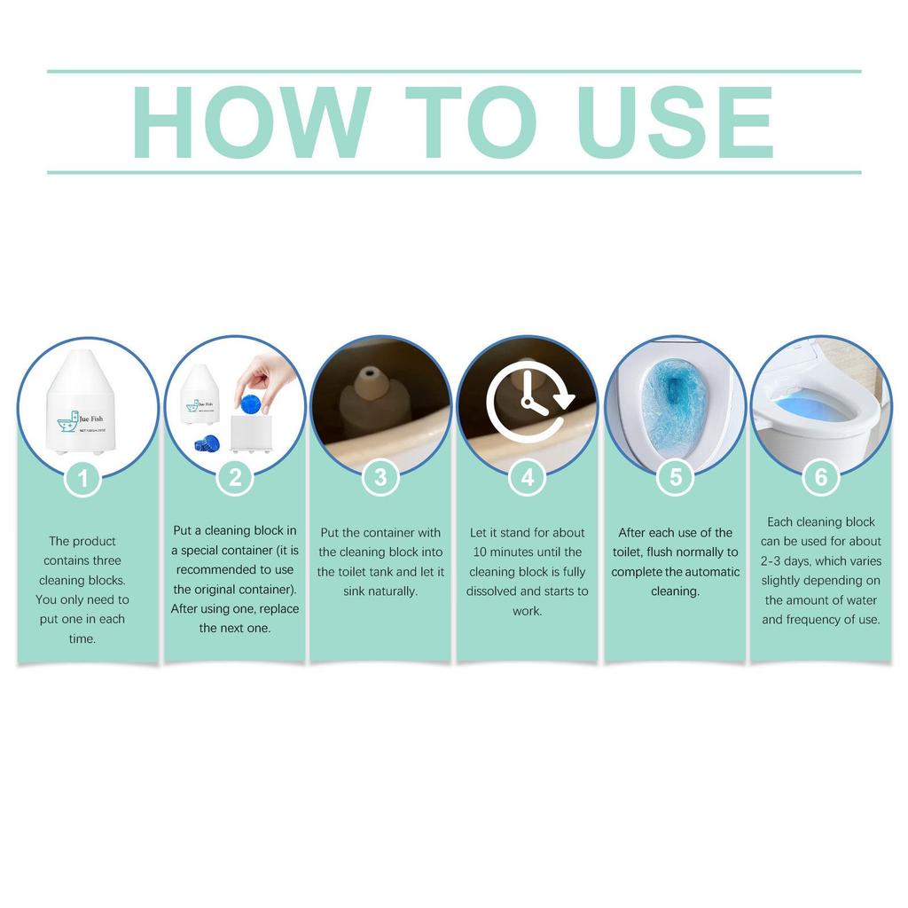 JUE FISH Automatic Toilet Cleaner - Drop-in Foam Fresh Deodorizer