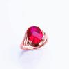 Purple Gold-Plated Rose Gold Phoenix Tail Inlaid Redstone Ring, Noble Temperament And Elegant Color Gold Live Ring Ring