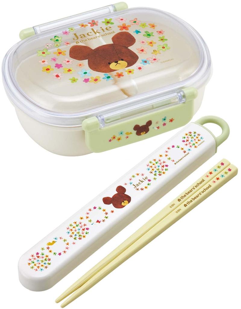 Skater Lunch 1 with Core Dishes Fluffy Kids Antibacterial Made In Bear Girls QAF2BAAG Children's Box, Tier, 360ml, (Side Container), Dome-shaped,