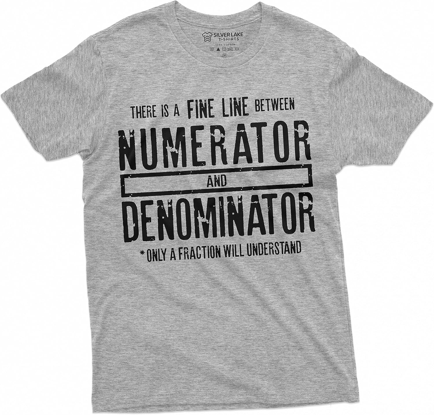 Funny Math Numerator Denominator T-Shirt Mathematics Teacher School Geek Tee S