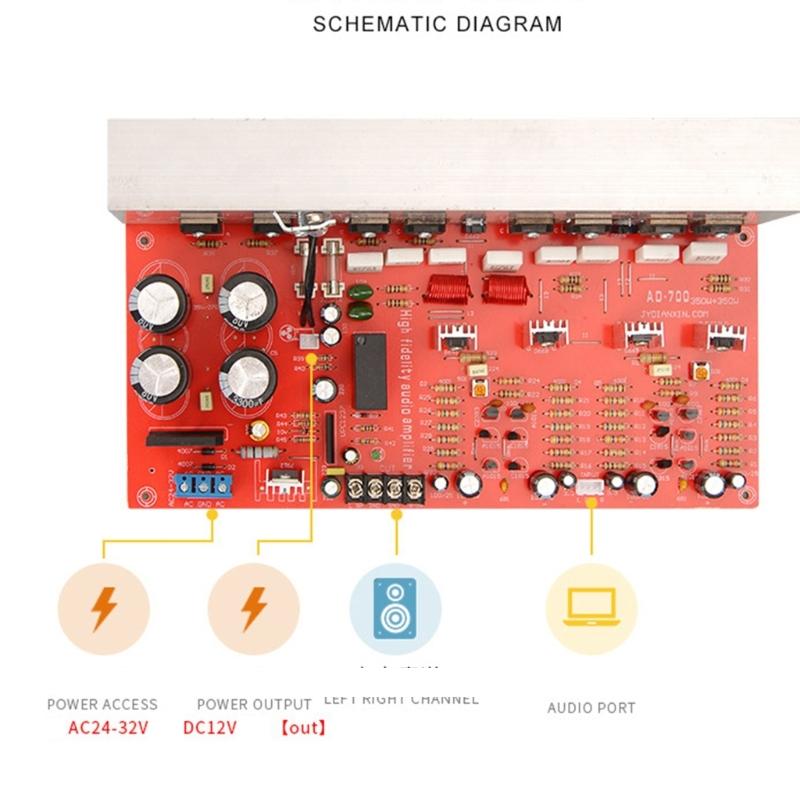 350W×2 AD-700 High Power Two-channel Amplifier Board Professional Stage AMP Board For Sound Amplifiers DIY