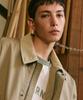 COVERNAT Corduroy Collar Contrast Jacket Light Khaki