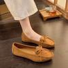 New Spring Autumn Women Loafers Slip On Ladies Flats Shoes Casual Flat Shoes Leather Cashmere Single Shoes Plus Size 43