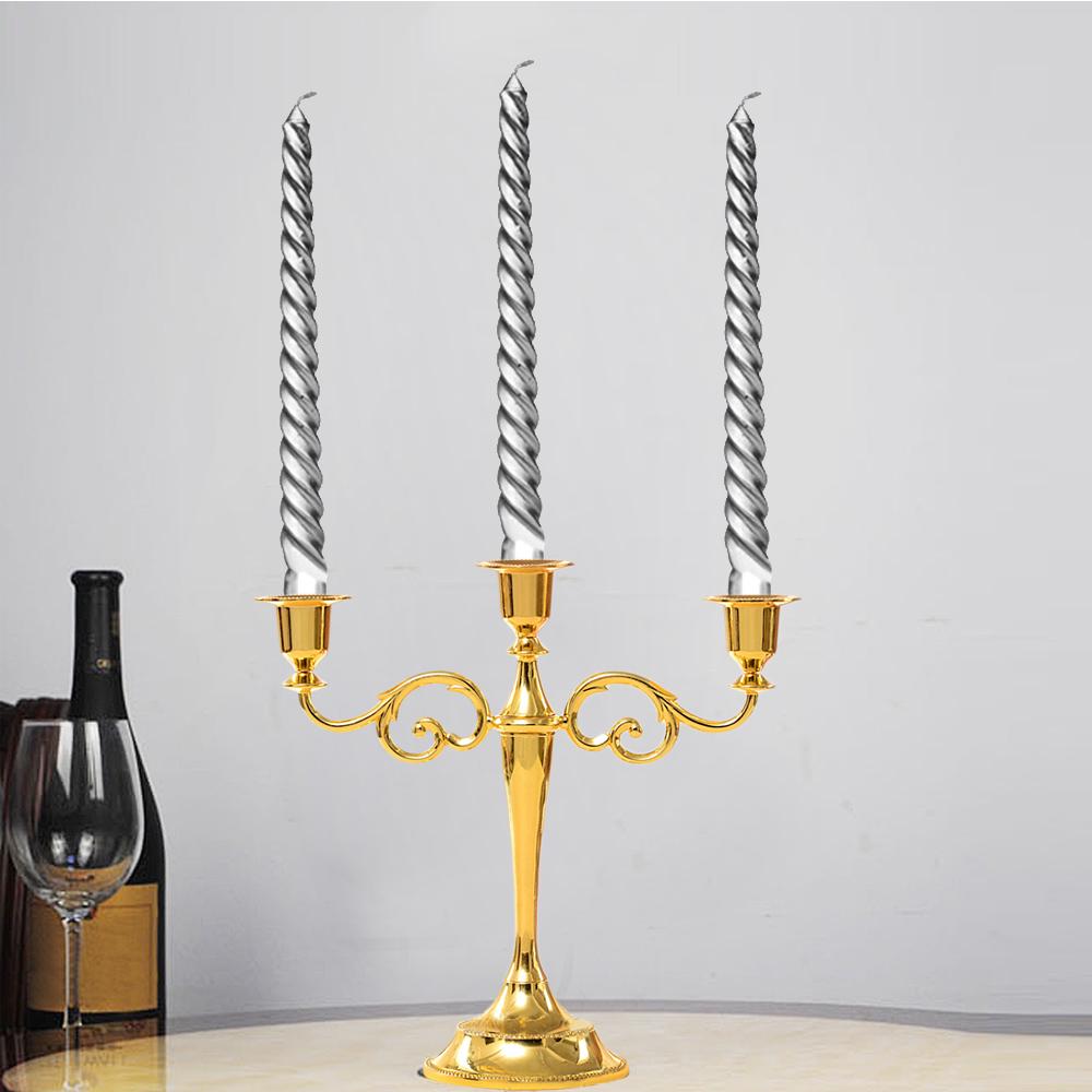 Bougeoir Antique à 3 bras, chandelier candélabre pour maison, hôtel, fête de mariage, Bar