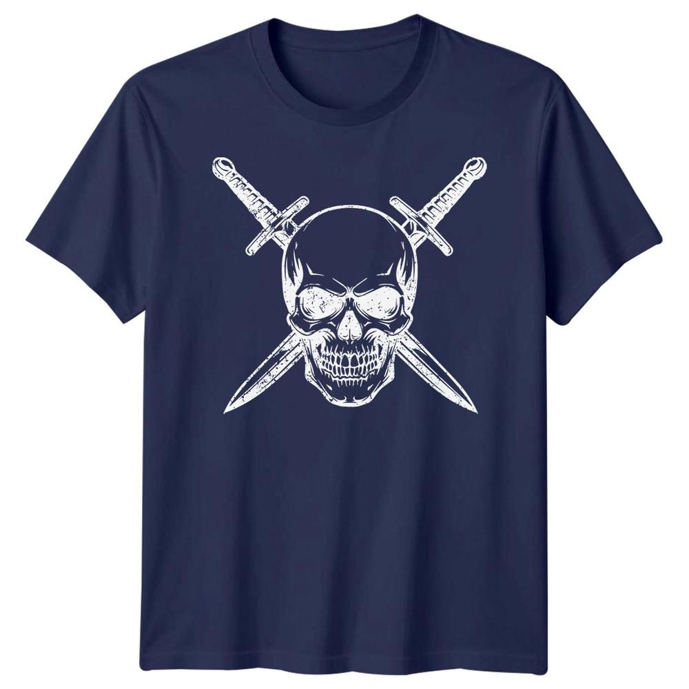 Skull Art Fantasy Unisexs TShirt Crossed Swords Graphic