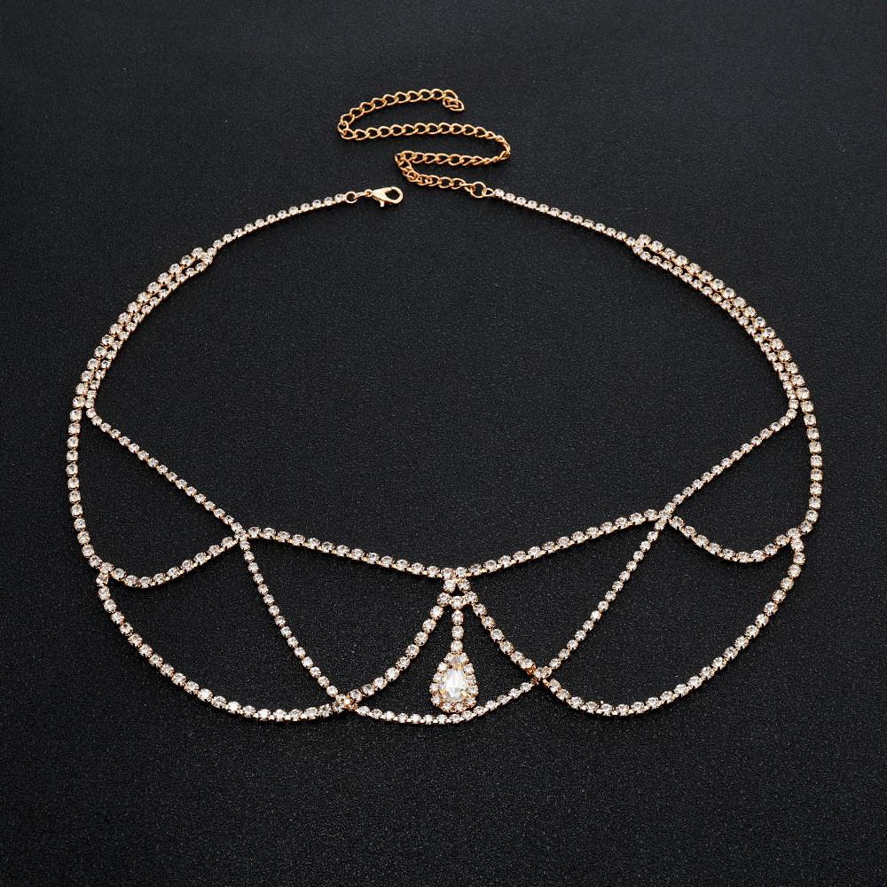 Böhmisches Braut-Kopfschmuck mit Wassertropfen-Legierungsketten für Hochzeitsgeschenk