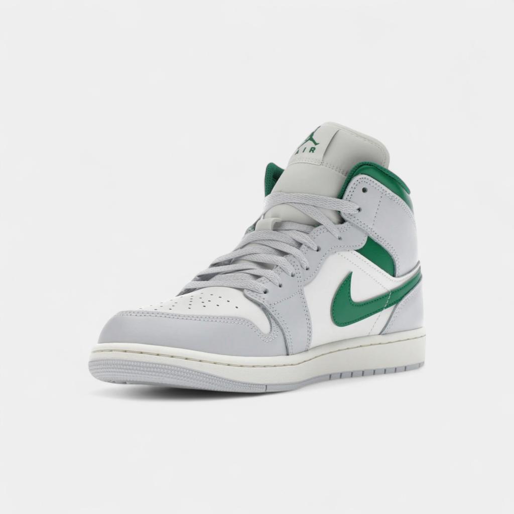Jordan 1 Mid White Pure Platinum Pine Green