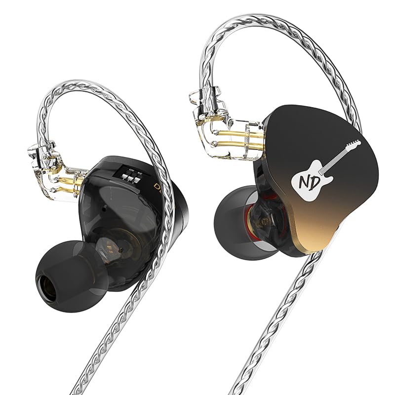 

Hifi Kingdom DD3 ND Earphones, 10mm Dual Cavity Dynamic Driver In-Ear Monitors, No Mic, Black