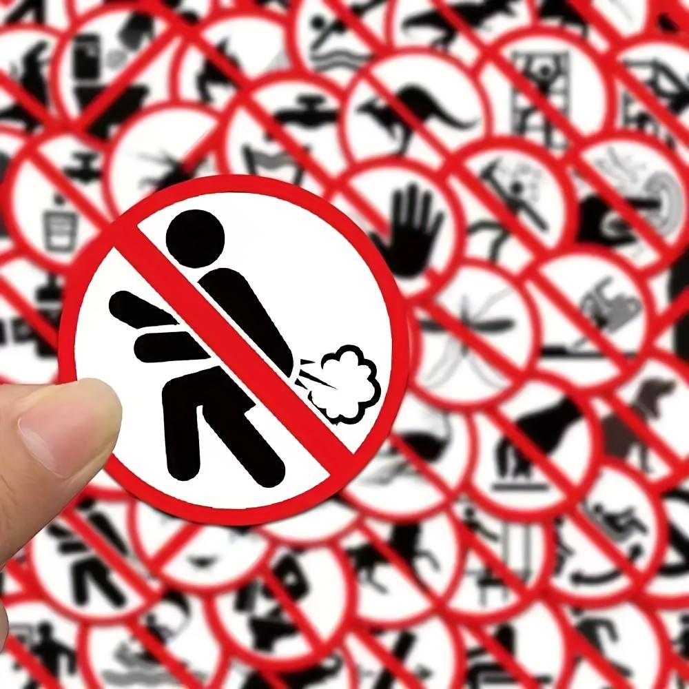 64pcs Humorous No Parking & No Entry Sticker Set Red & White Icons for Cars, Motorcycles Ideal for Notebooks, Journals, Planners Notebook Accessories