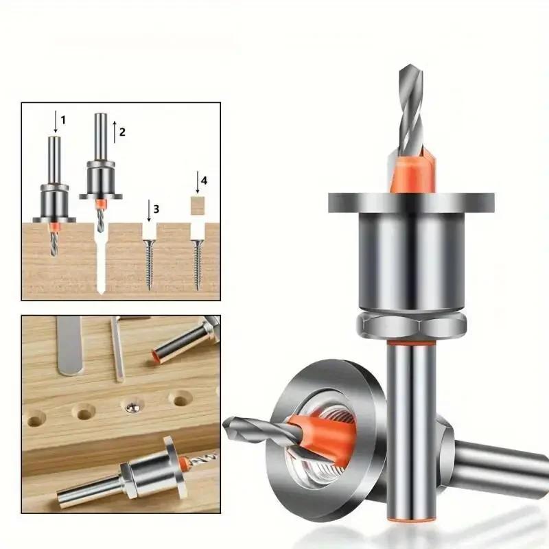 Adjustable Countersink Drill Bit Set with 8mm Shank - 2.8-4mm Sizes for Screw Heads (Durable, Quick-Release)