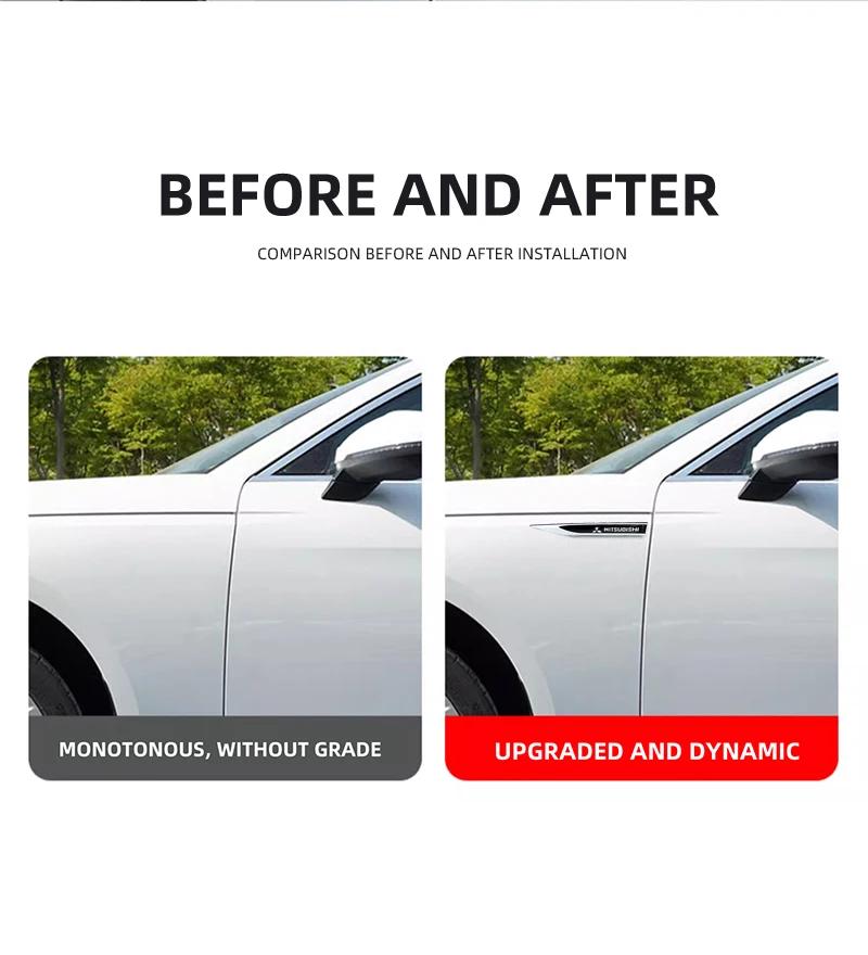 Car Sticker Car Body For Mitsubishi Lancer Mirage Pajero,Side Fender Wing Decorative, Sticker 3D Metal Alloy Emblem Badge Auto