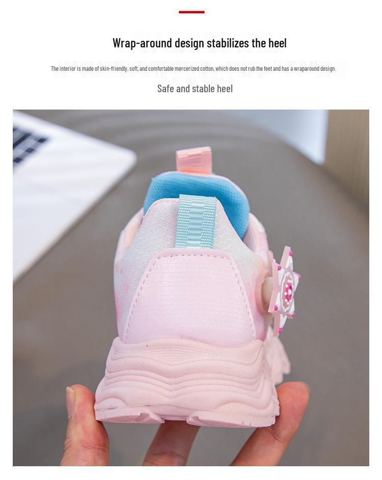 Kuromi Girls' Rotating Buckle Sport Shoes - Breathable & Stylish Soft Sole for Spring & Autumn 2025