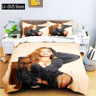 Pop Cantante Femenina B-Beyonce Juego de Cama Niños Niñas Individual Doble Queen King Size Funda Nórdica Funda de Almohada Cama Niños Adulto Textil del Hogar