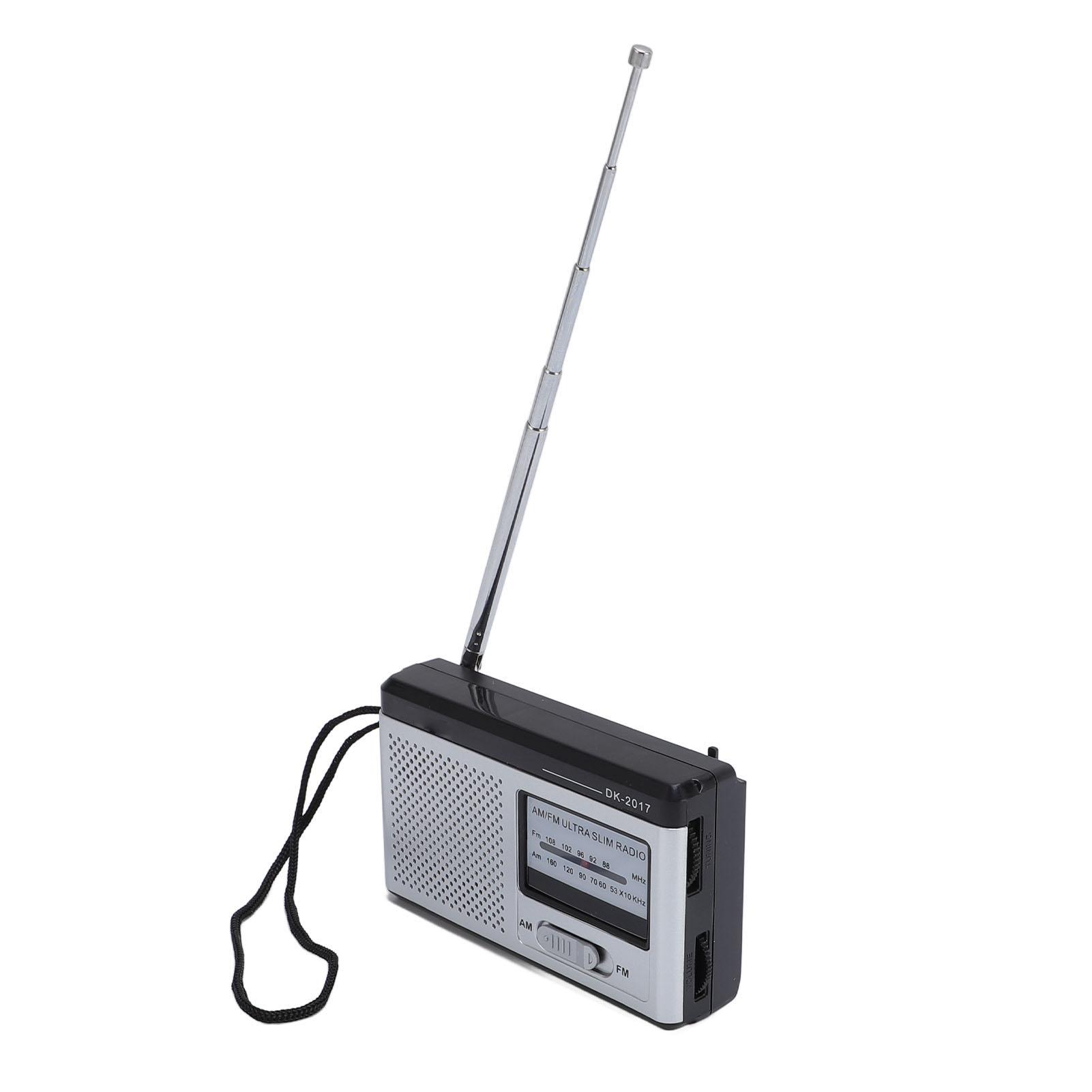 Портативное FM AM радио на батарейках, компактное транзисторное радио с разъемом для наушников и встроенным динамиком чёрный