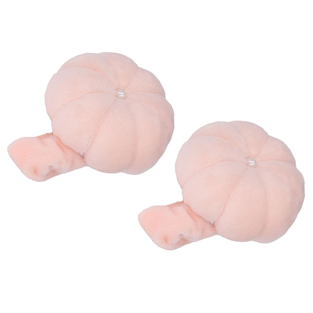 2 Stück Nadelkissen Kürbisform Handgelenkband Design Tragbar Stoffmaterial Praktisches Nähen