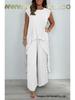 2025 Euro-America Style Solid Raglan Sleeve Top & Ruched Straight-Leg Pants Set
