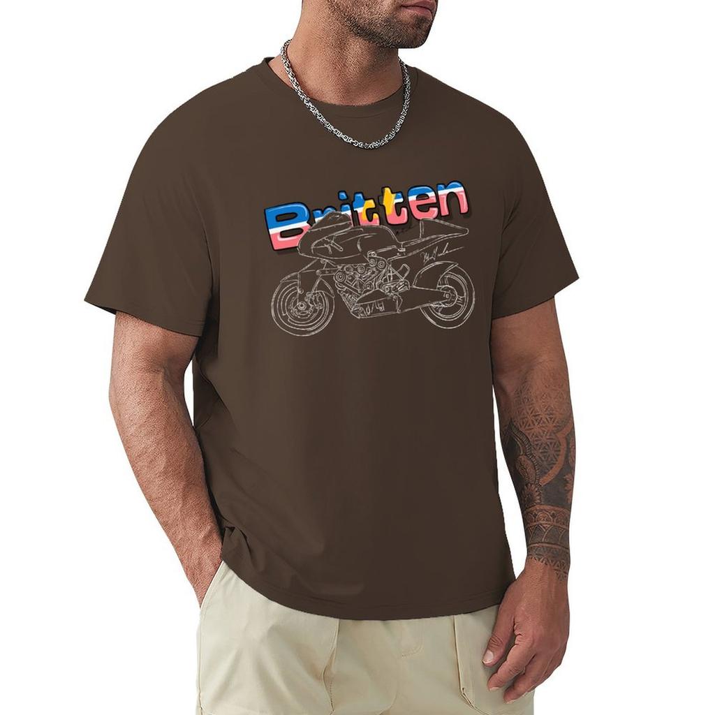 Britten Motorcycle T-Shirt Cute Clothes Essential T Shirt Men T Shirts