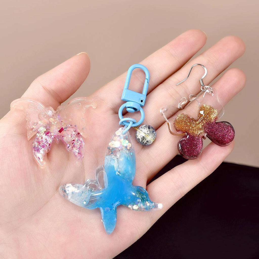 Cute Cat Butterfly Animal Earring Keychain  Epoxy Resin Silicone Mold DIY Spider Snake Pendant Jewelry Making Decoration Crafts