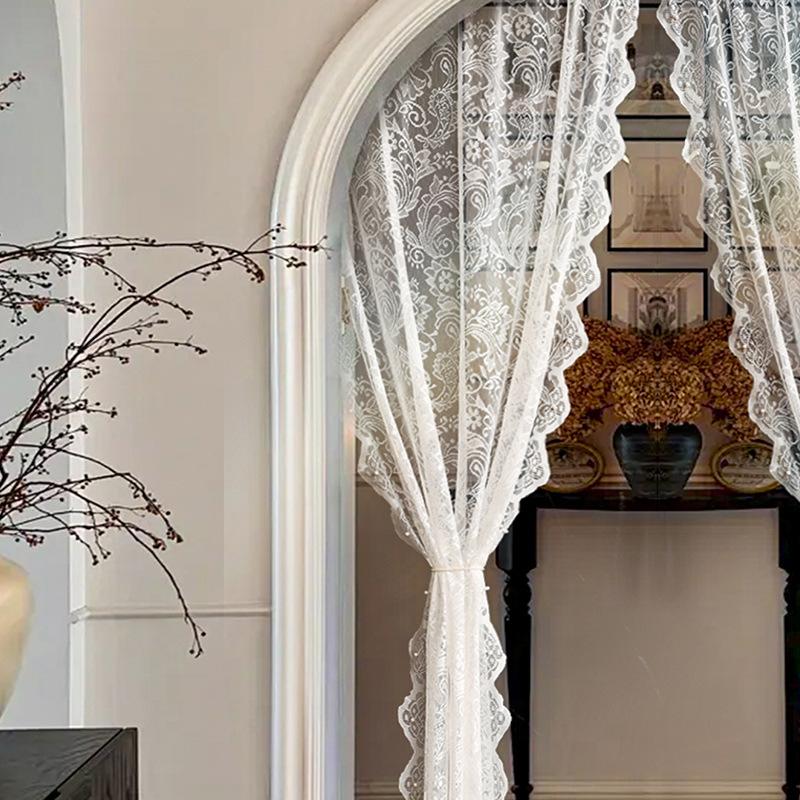 Door Curtain Princess Wind Dream Screen Curtain Balcony Living Room Study Dining Room White Window Screen Door Curtain Partition