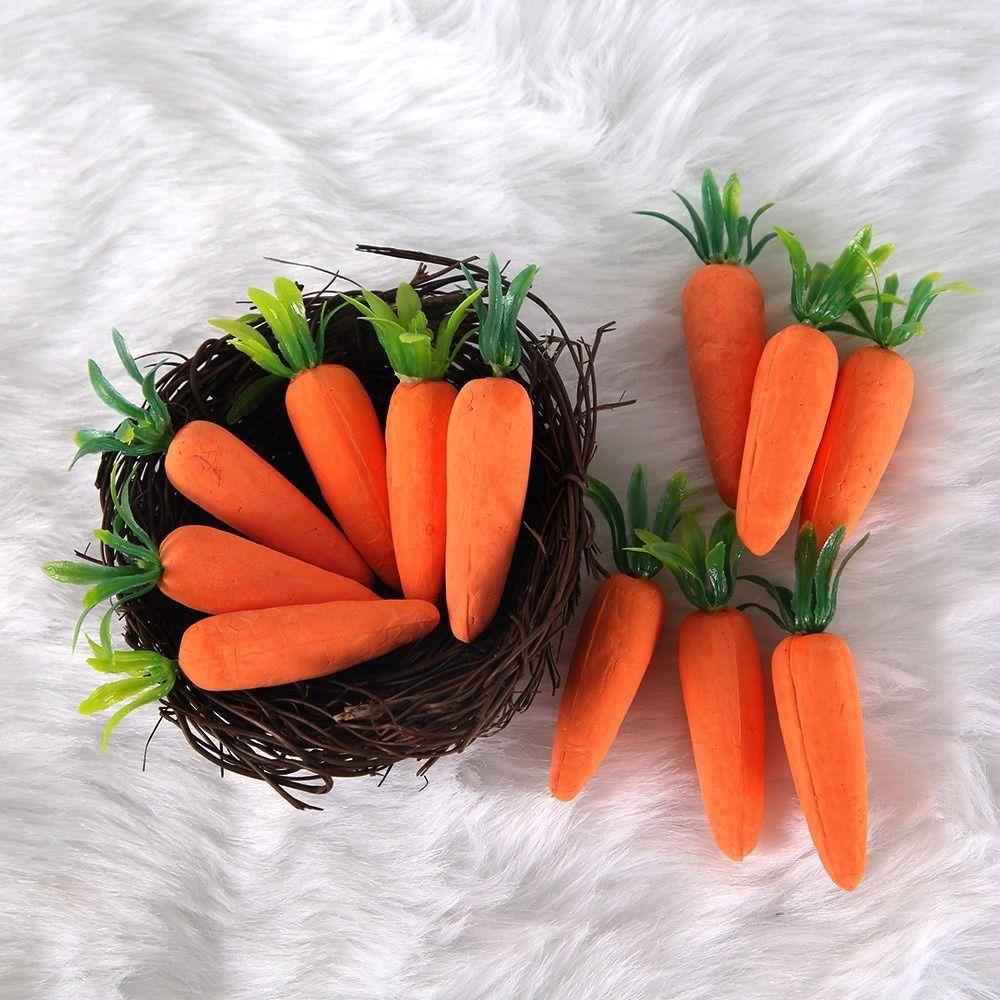 12Pcs Realistic Mini Easter Carrots Handmade Mini Carrot Hanging Pendant  Party Supplies