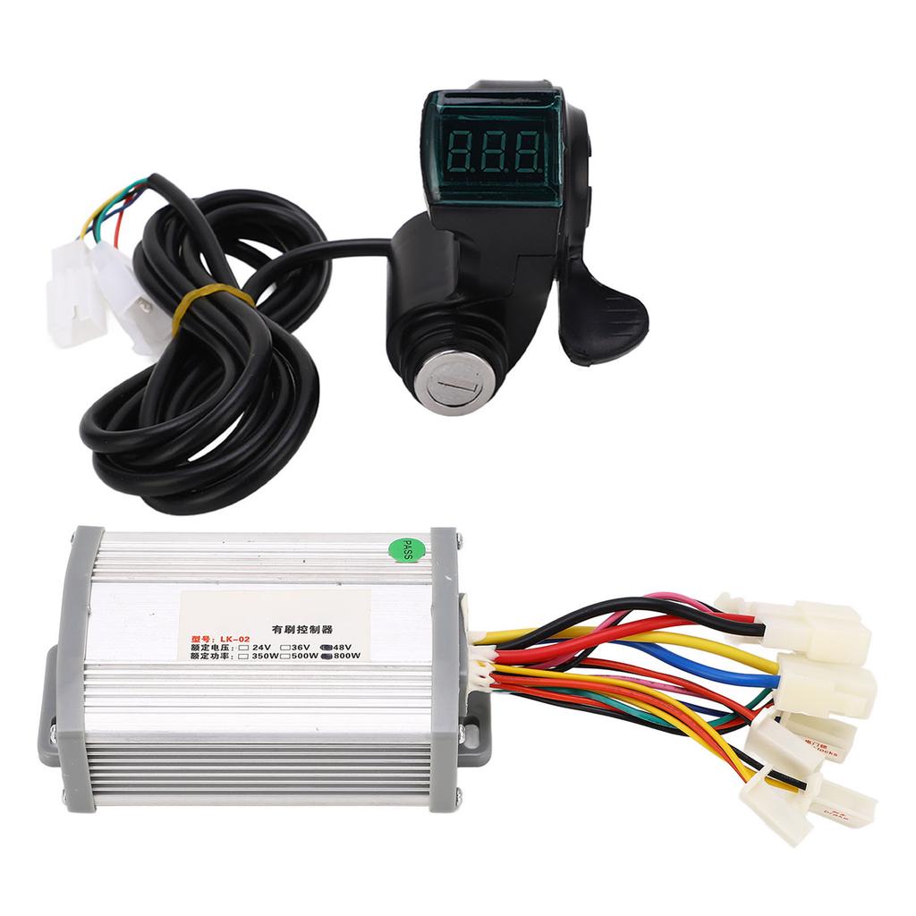 48V 800W Bike Brush Controller Set with Keys Thumb Throttle Electric Bicycle Conversion Kit for